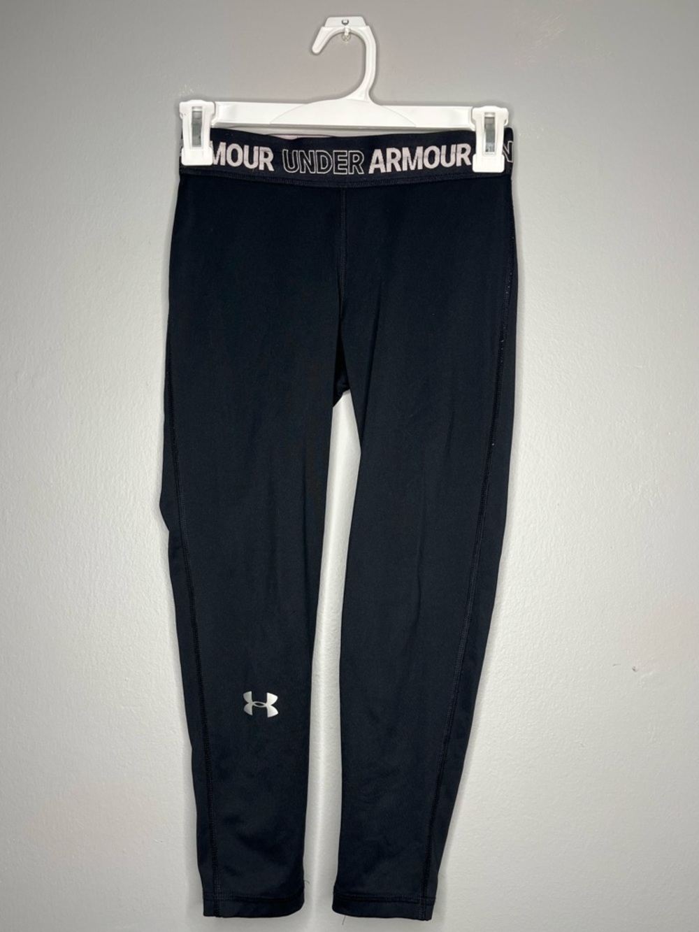 Under Armour Black Girls' Logo Waistband Training Active Leggings